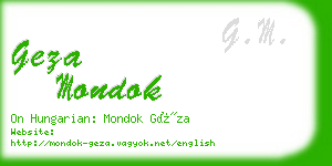 geza mondok business card